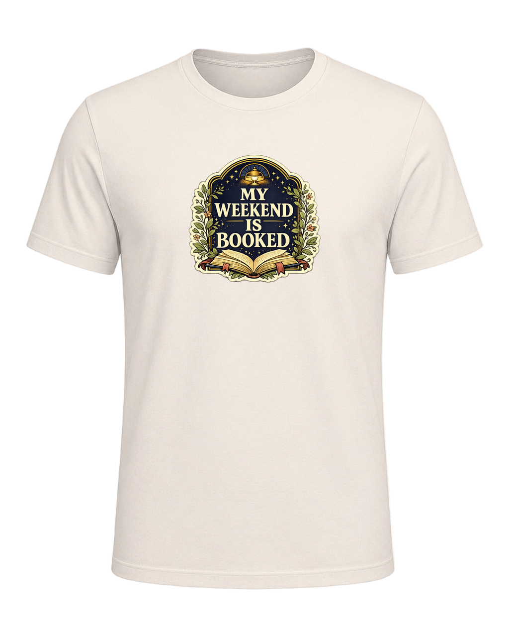 A cozy vintage library tee for readers whose weekend plans are already booked. — Natural