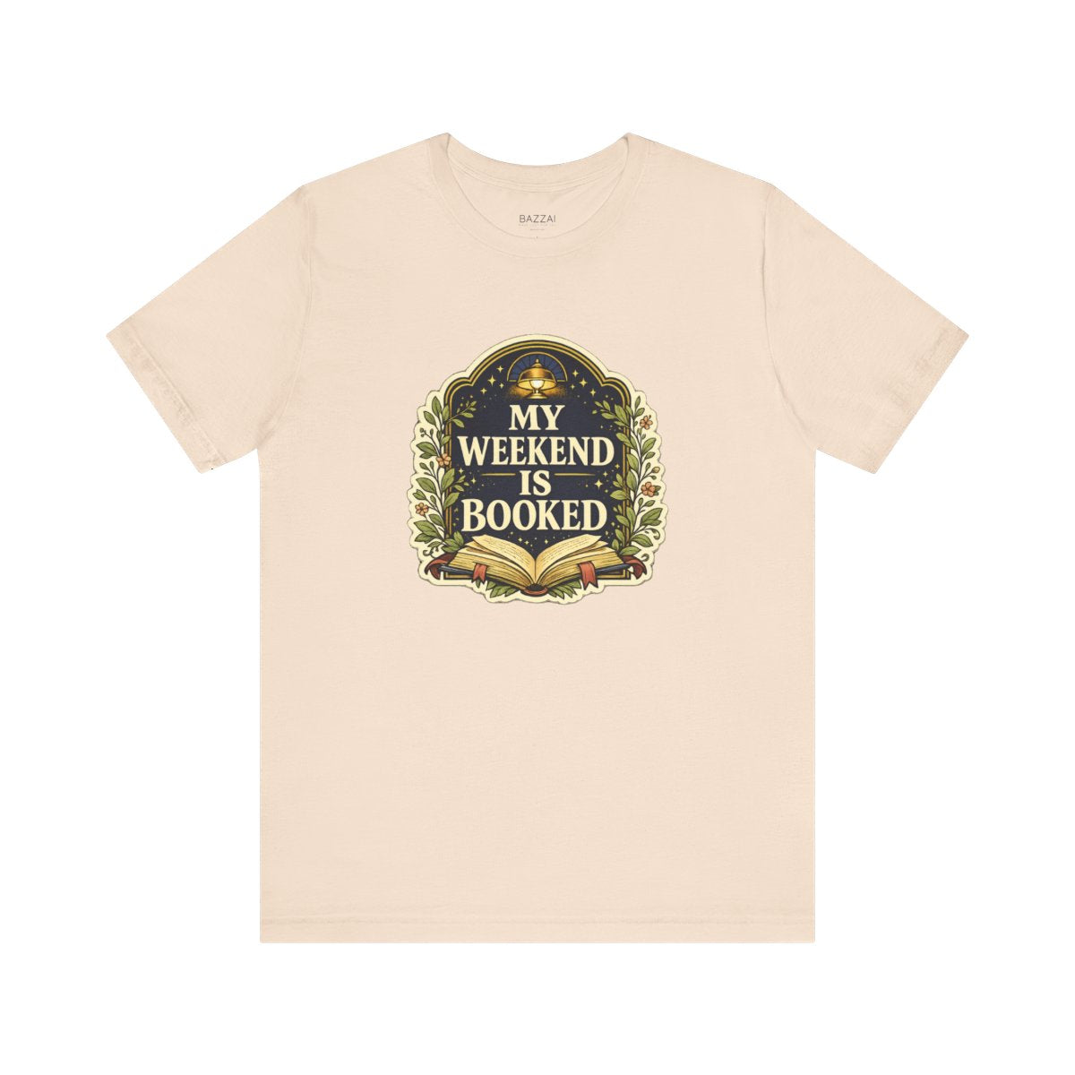 Bookworm Gift T-Shirt — The Weekend Is Already Booked — books t-shirt design by Margaux