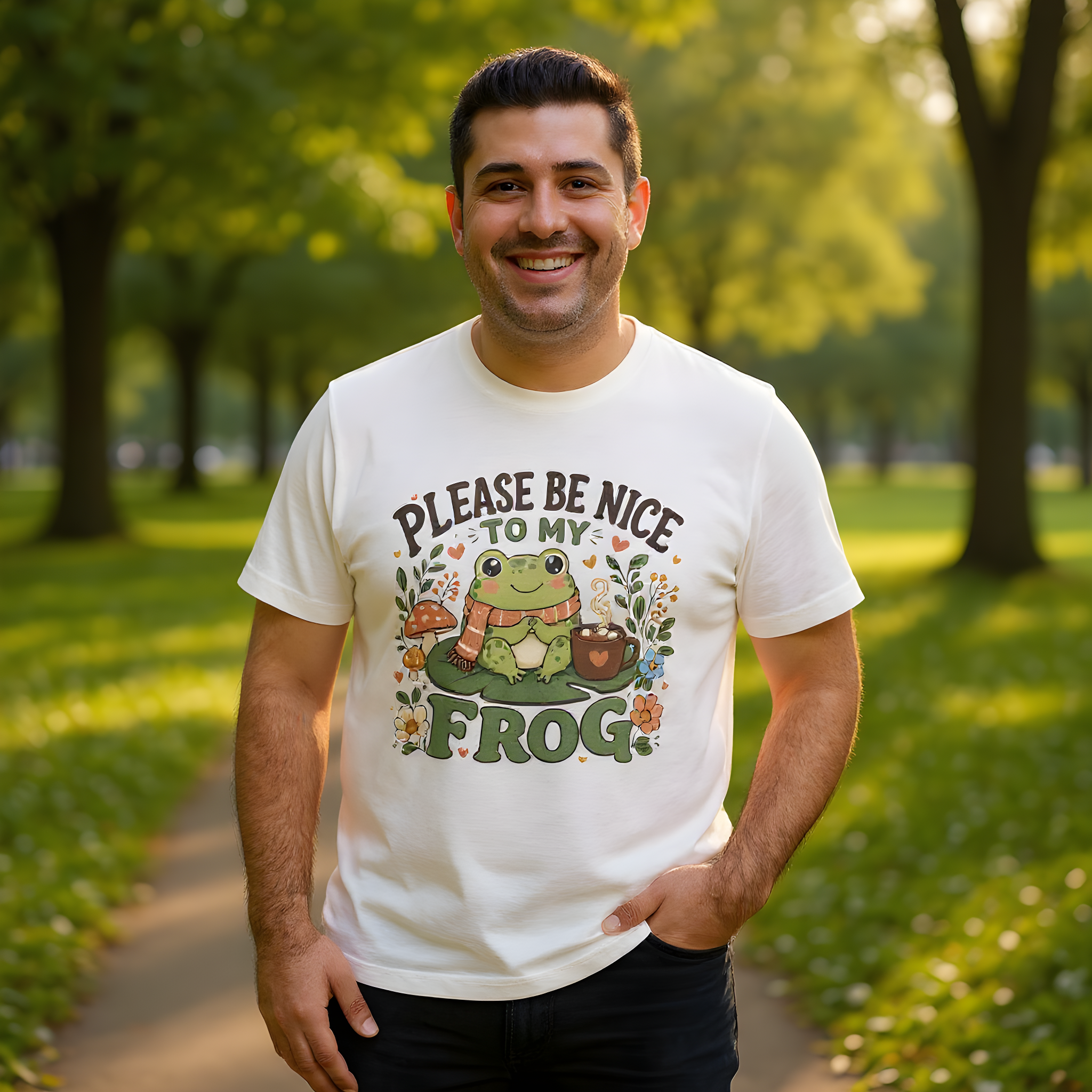 Cute Frog T-Shirt — Please Be Nice to My Frog — frogs t-shirt design