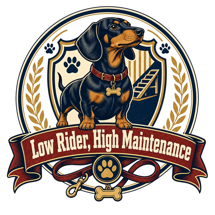 Low Rider, High Maintenance — Retro Badge Style