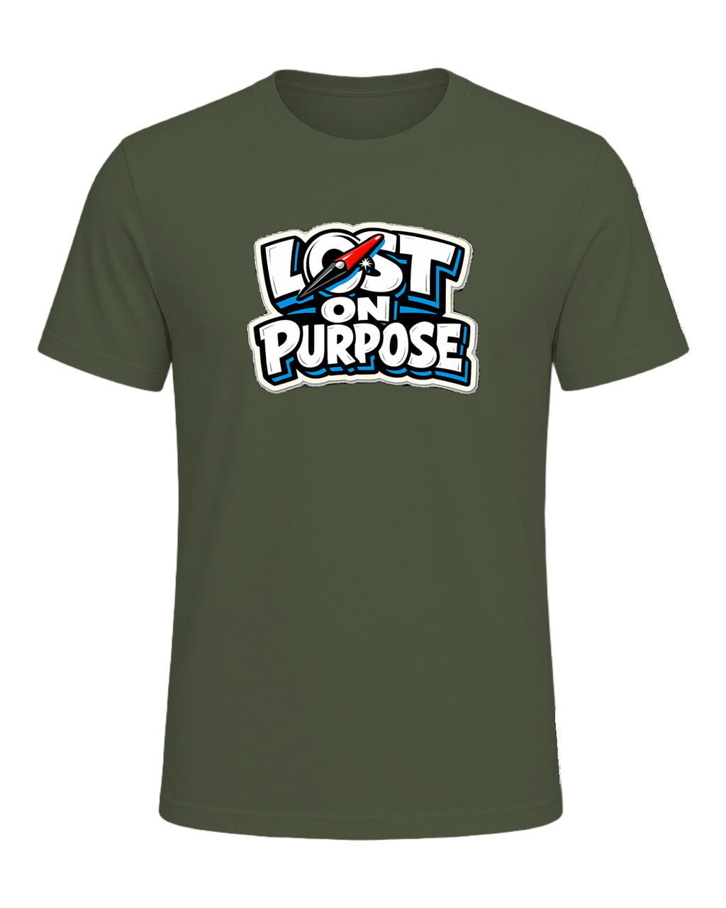 A loud travel tee for wanderers who make detours the whole point. — Military Green