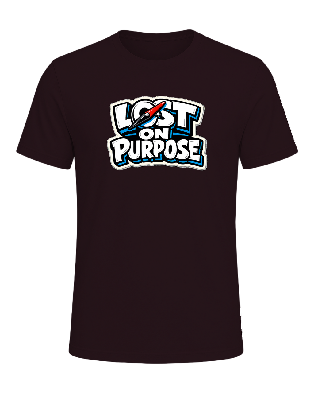 A loud travel tee for wanderers who make detours the whole point. — Oxblood Black