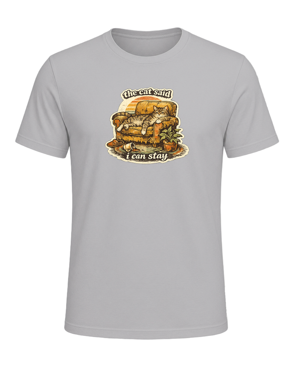 The Cat Said I Can Stay Tee — Athletic Heather