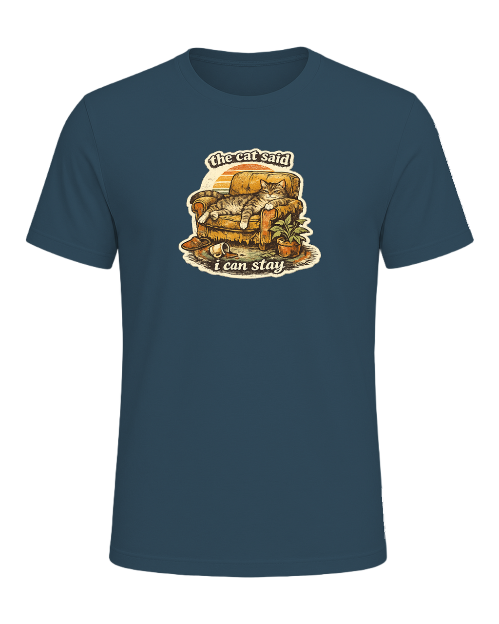 The Cat Said I Can Stay Tee — Deep Teal
