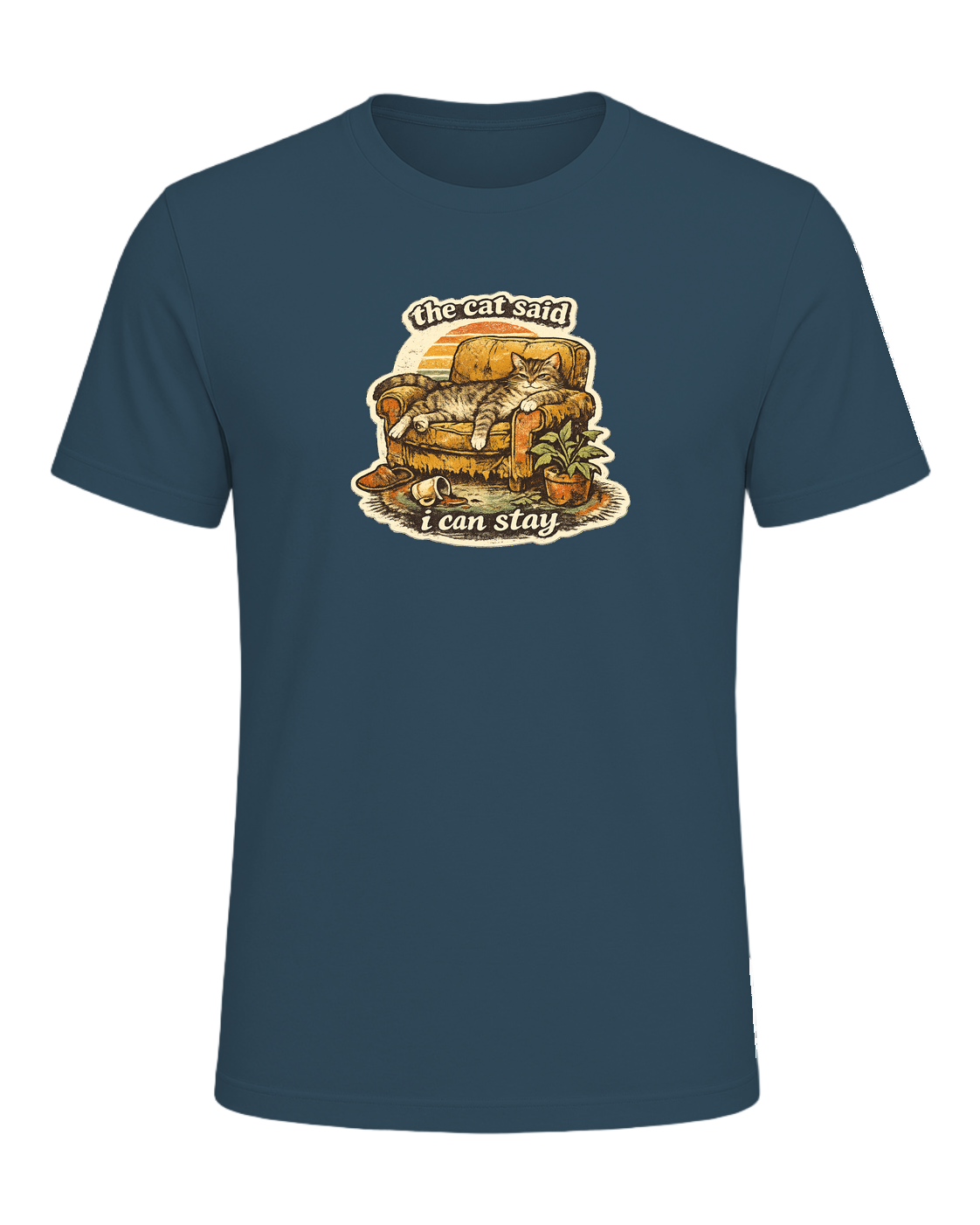 The Cat Said I Can Stay Tee — Deep Teal