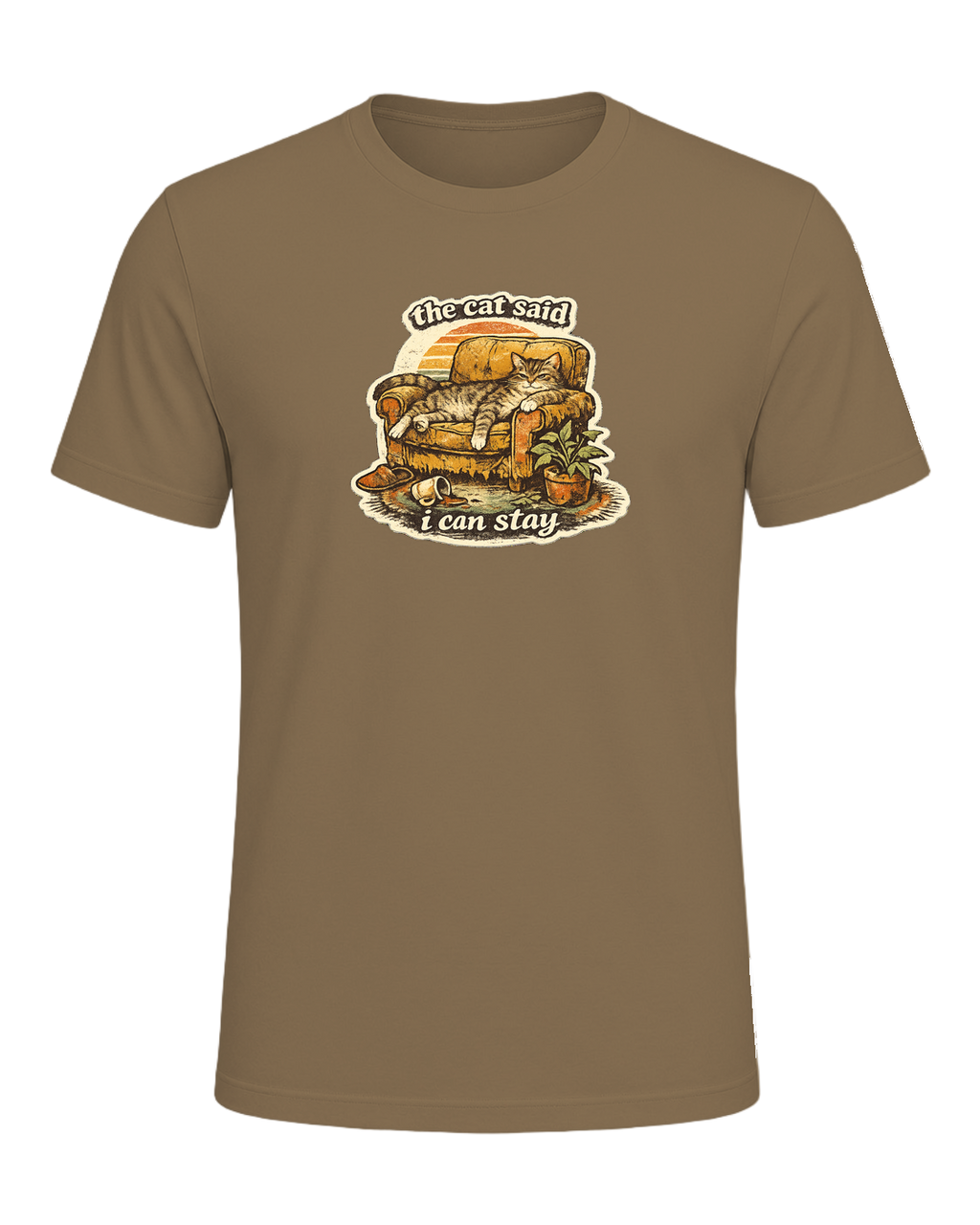 The Cat Said I Can Stay Tee — Heather Olive