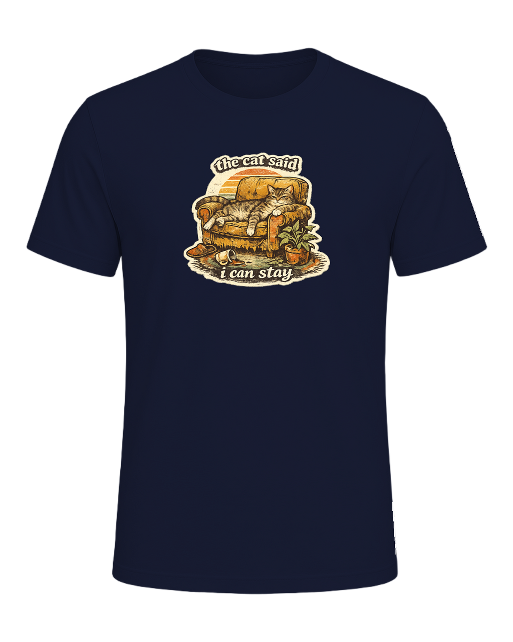 The Cat Said I Can Stay Tee — Navy