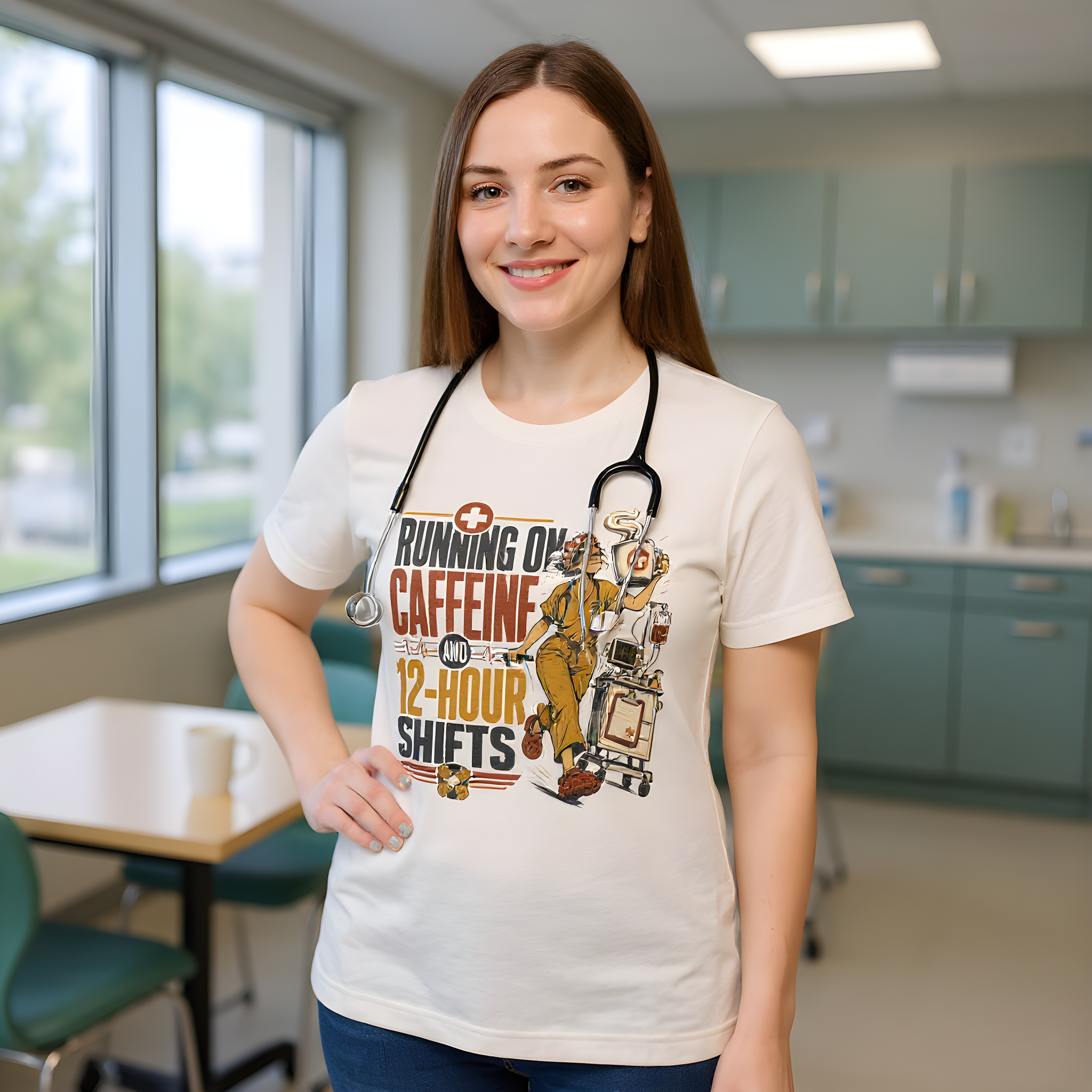 RN Life T-Shirt — Running on Caffeine and 12-Hour Shifts — t-shirt design