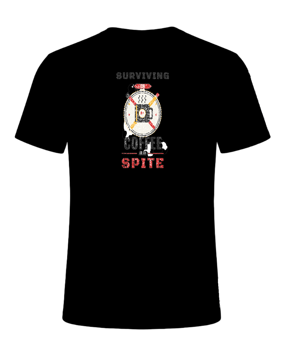 SURVIVING ON COFFEE AND SPITE — Black
