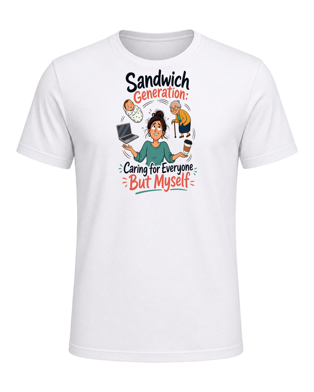 Sandwich Generation Humor — White