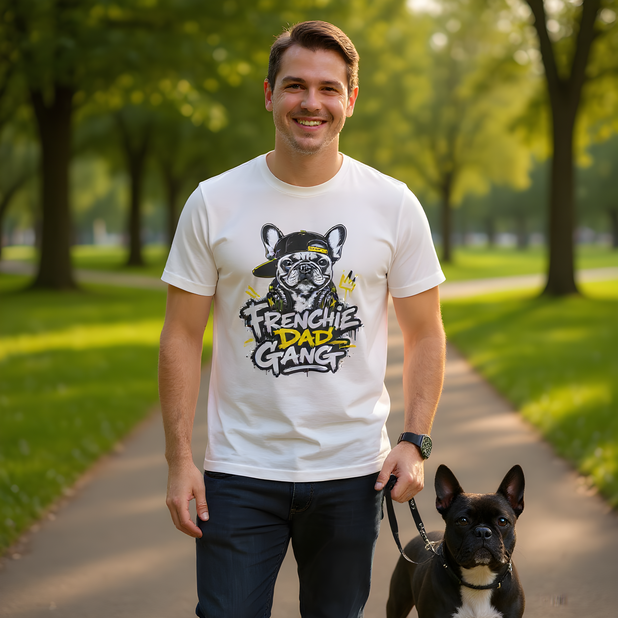 French Bulldog Dad T-Shirt — Snorts, Zoomies and Bat Ears — french bulldog t-shirt design