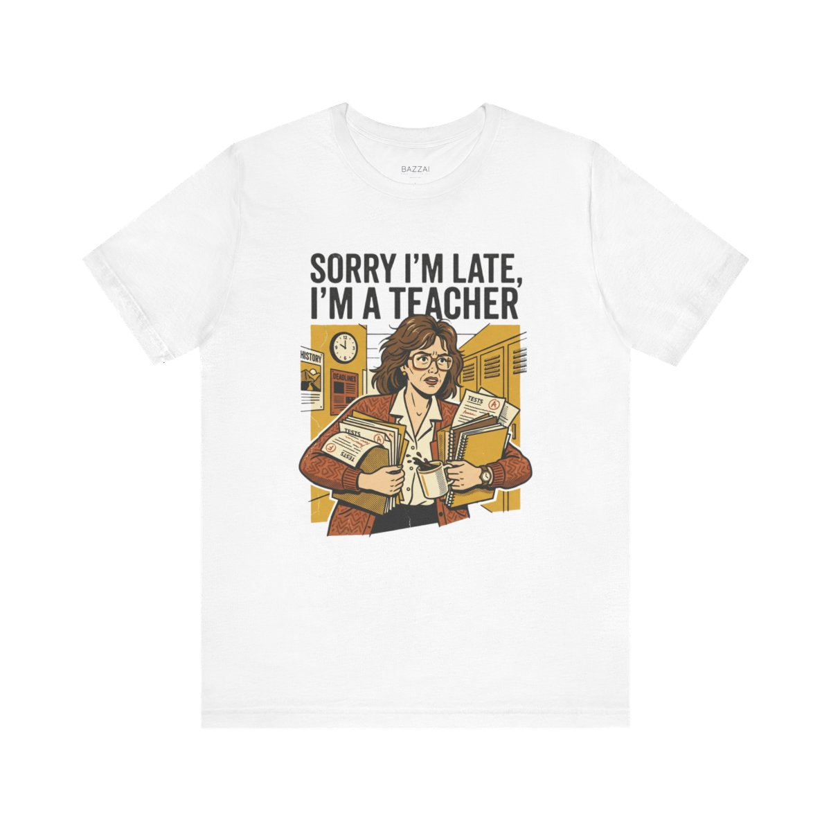 Funny Teacher T-Shirt — Sorry I'm Late, I'm a Teacher — t-shirt design