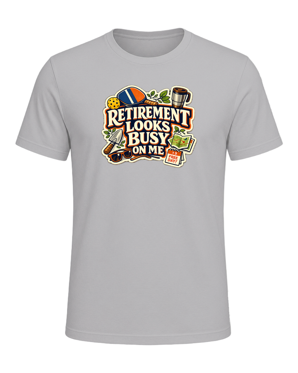 Retirement Looks Busy On Me Tee — Athletic Heather