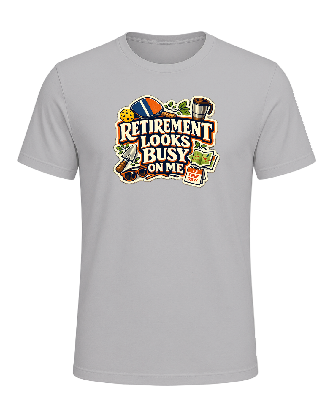 Retirement Looks Busy On Me Tee — Athletic Heather