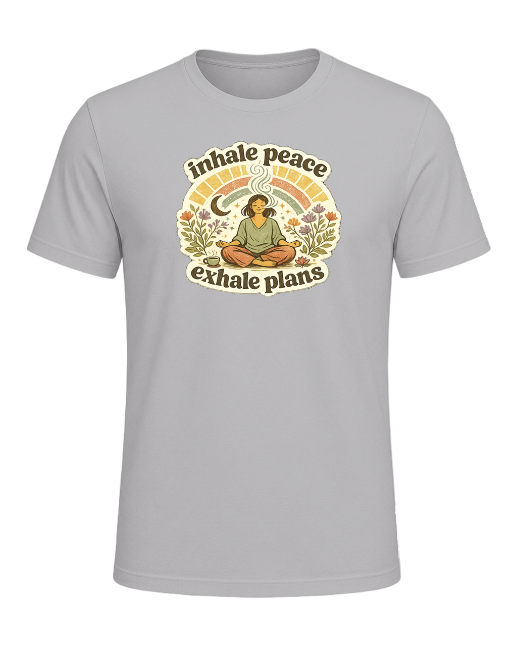 Inhale Peace Exhale Plans Tee — Athletic Heather