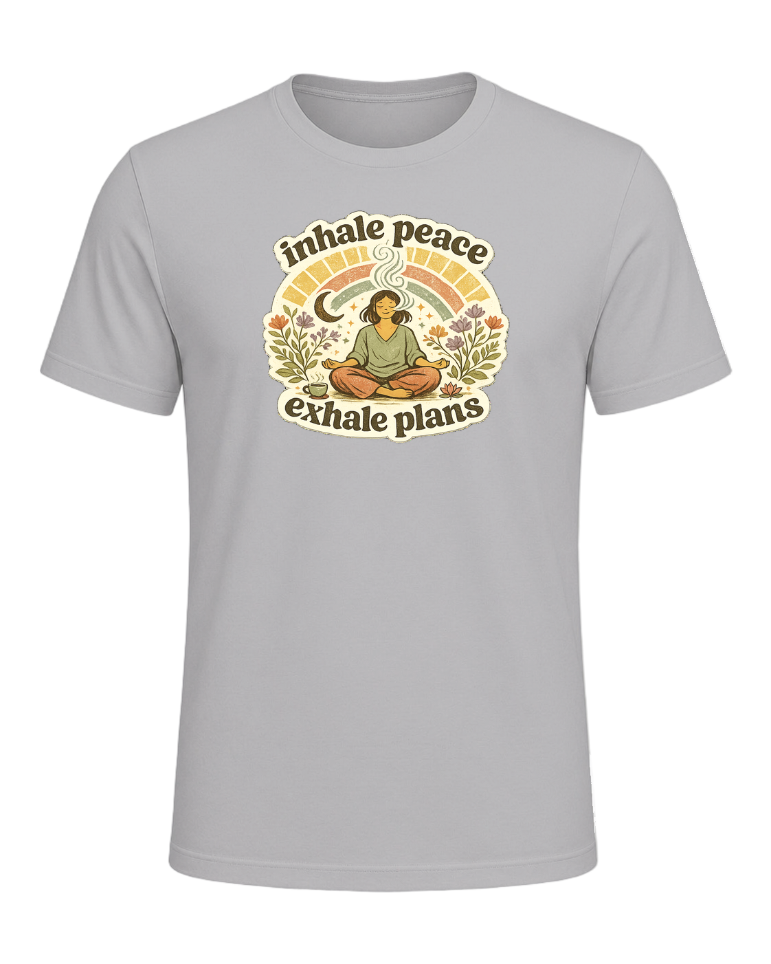 Inhale Peace Exhale Plans Tee — Athletic Heather