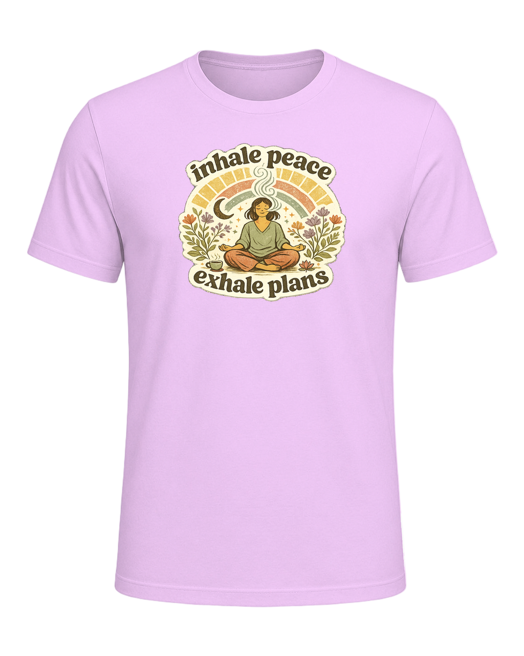 Inhale Peace Exhale Plans Tee — Heather Prism Lilac