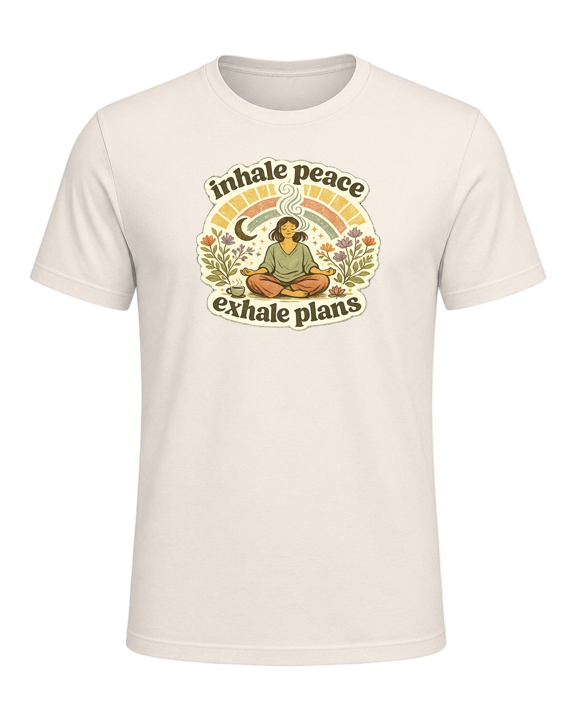 Inhale Peace Exhale Plans Tee — Natural