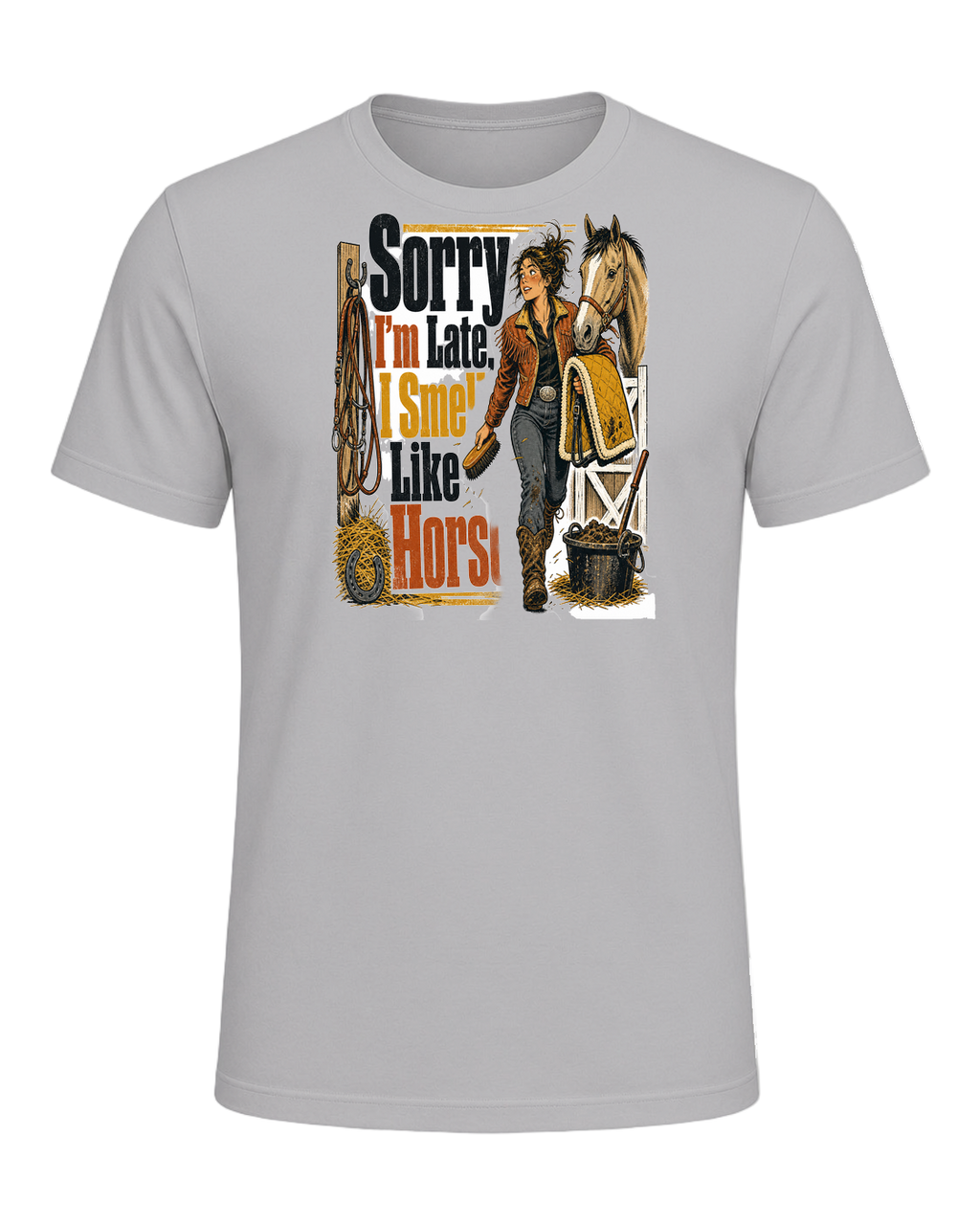 Sorry I'm Late, I Smell Like Horse — Athletic Heather
