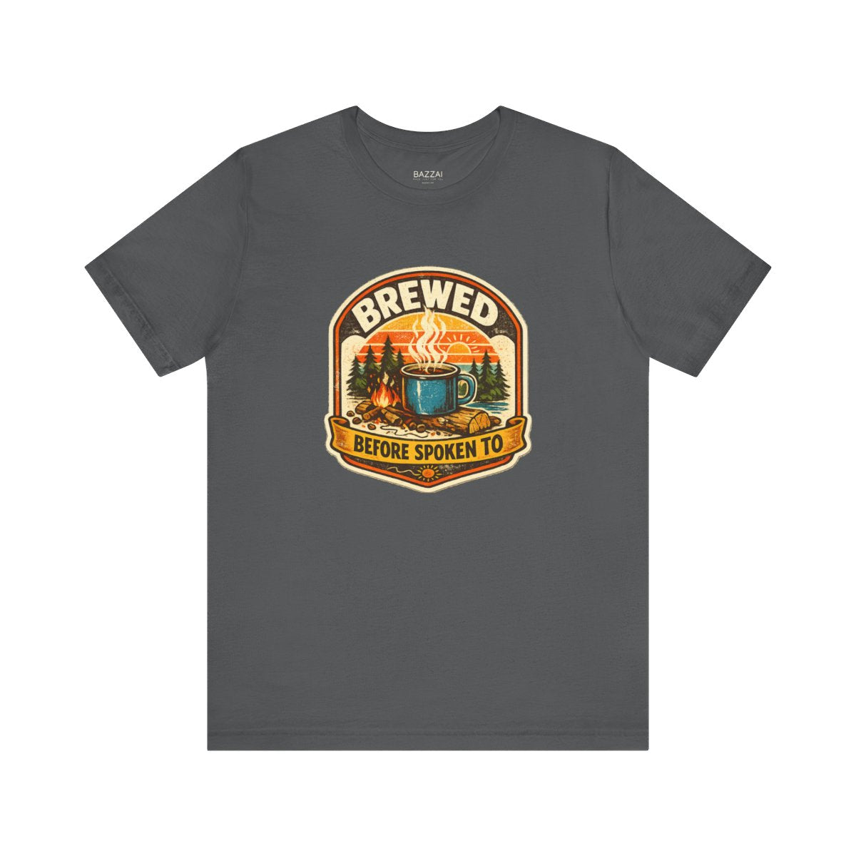Funny Coffee T-Shirt — Brewed Before Spoken To — coffees t-shirt design by Sol