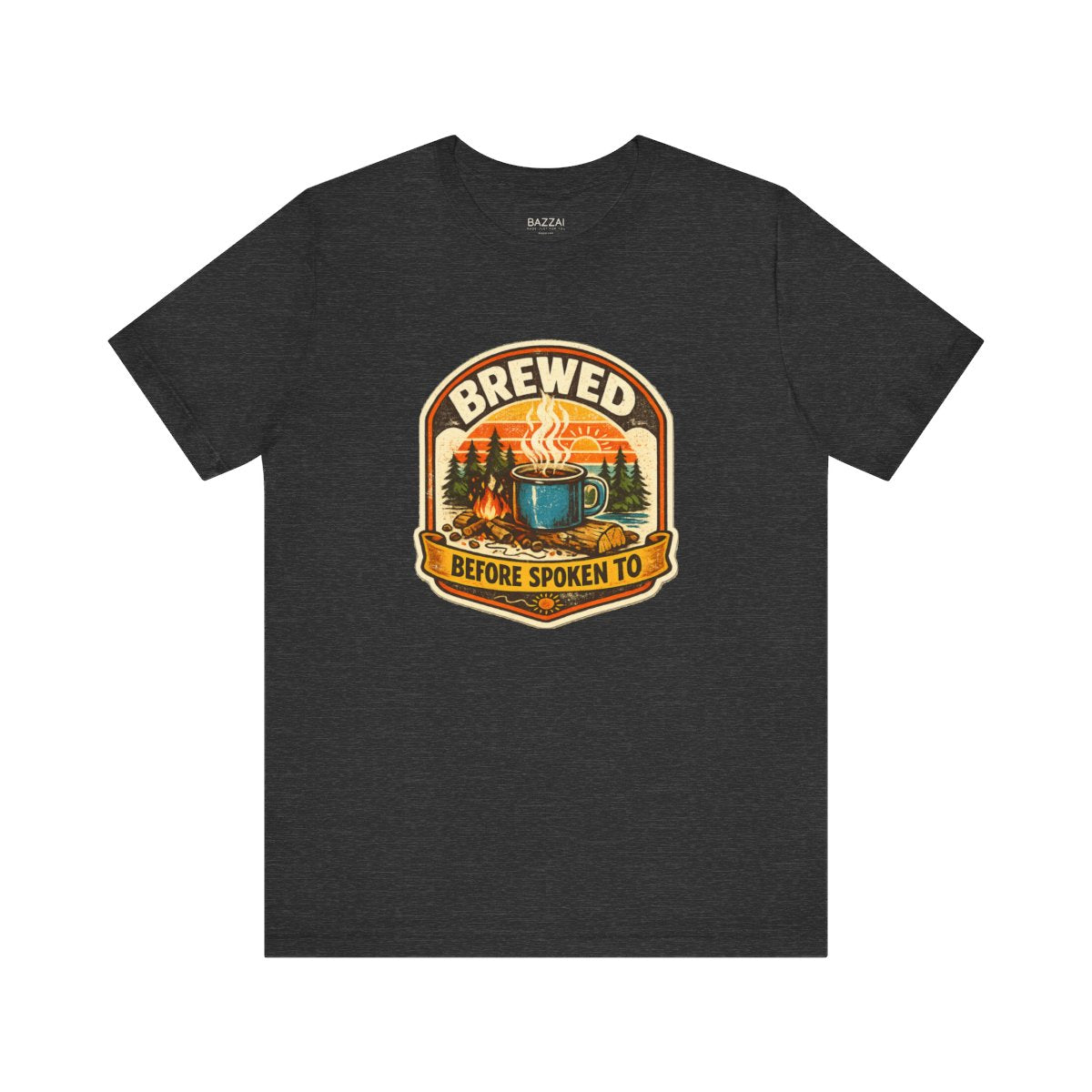 Funny Coffee T-Shirt — Brewed Before Spoken To — coffees t-shirt design by Sol