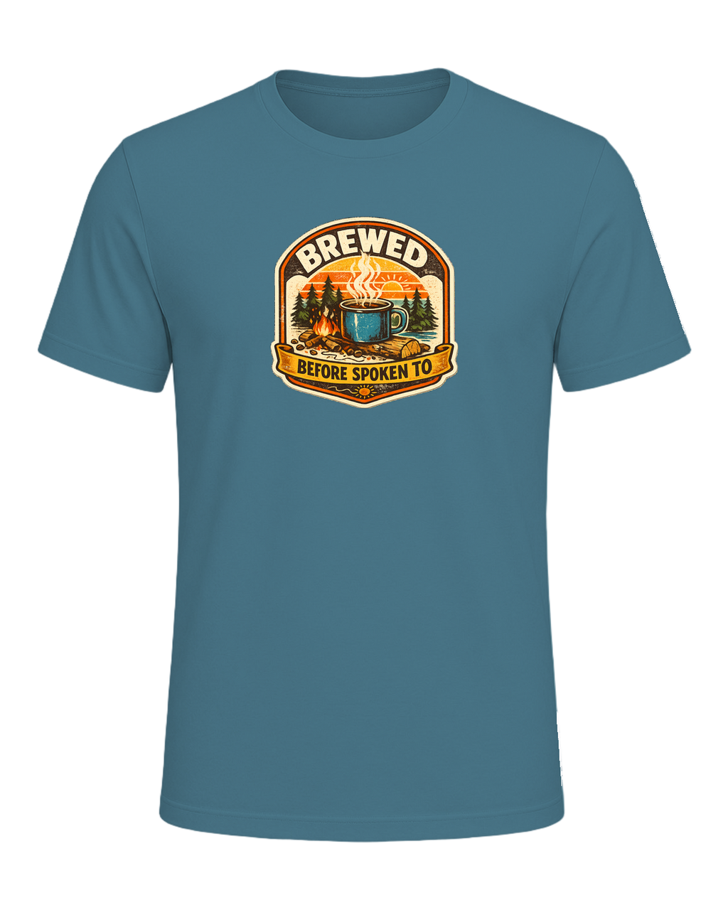 Brewed Before Spoken To Tee — Heather Deep Teal