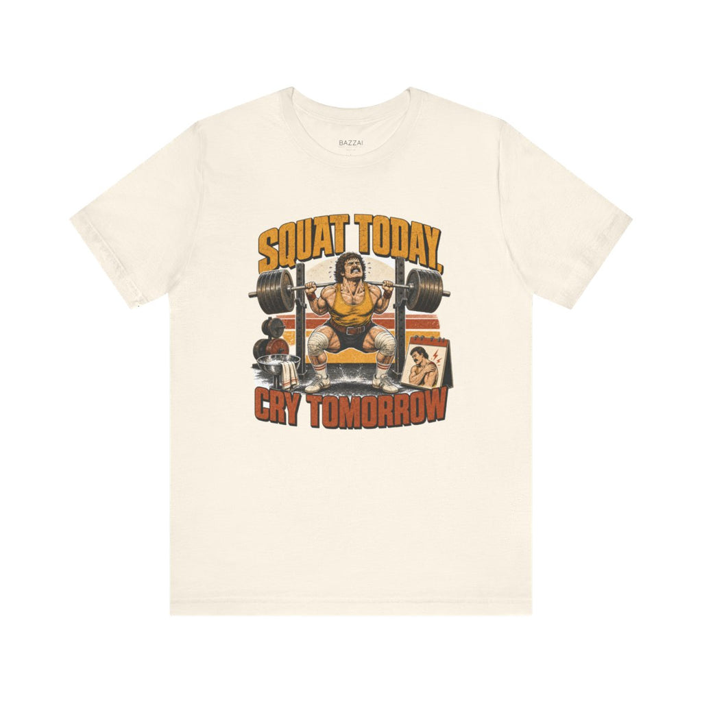 Leg Day T-Shirt — Squat Today, Cry Tomorrow — t-shirt design