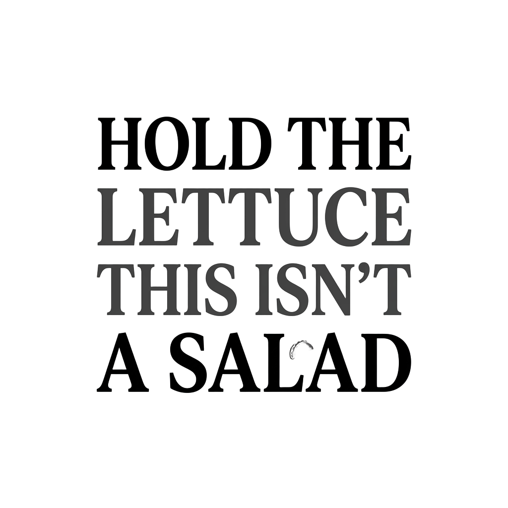 HOLD THE LETTUCE THIS ISN'T A SALAD