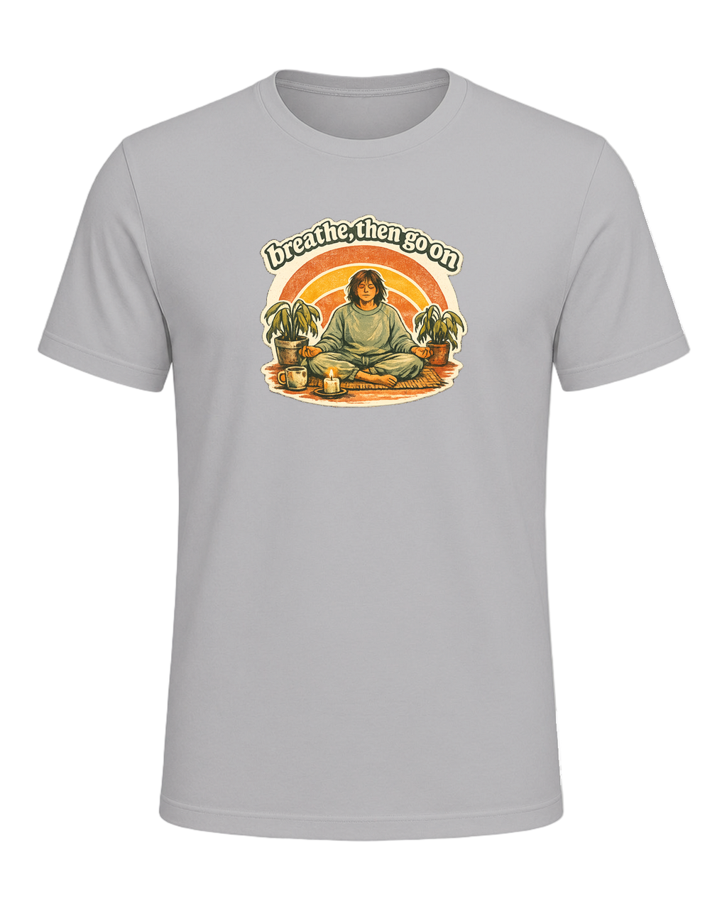 Breathe, Then Go On Tee — Athletic Heather