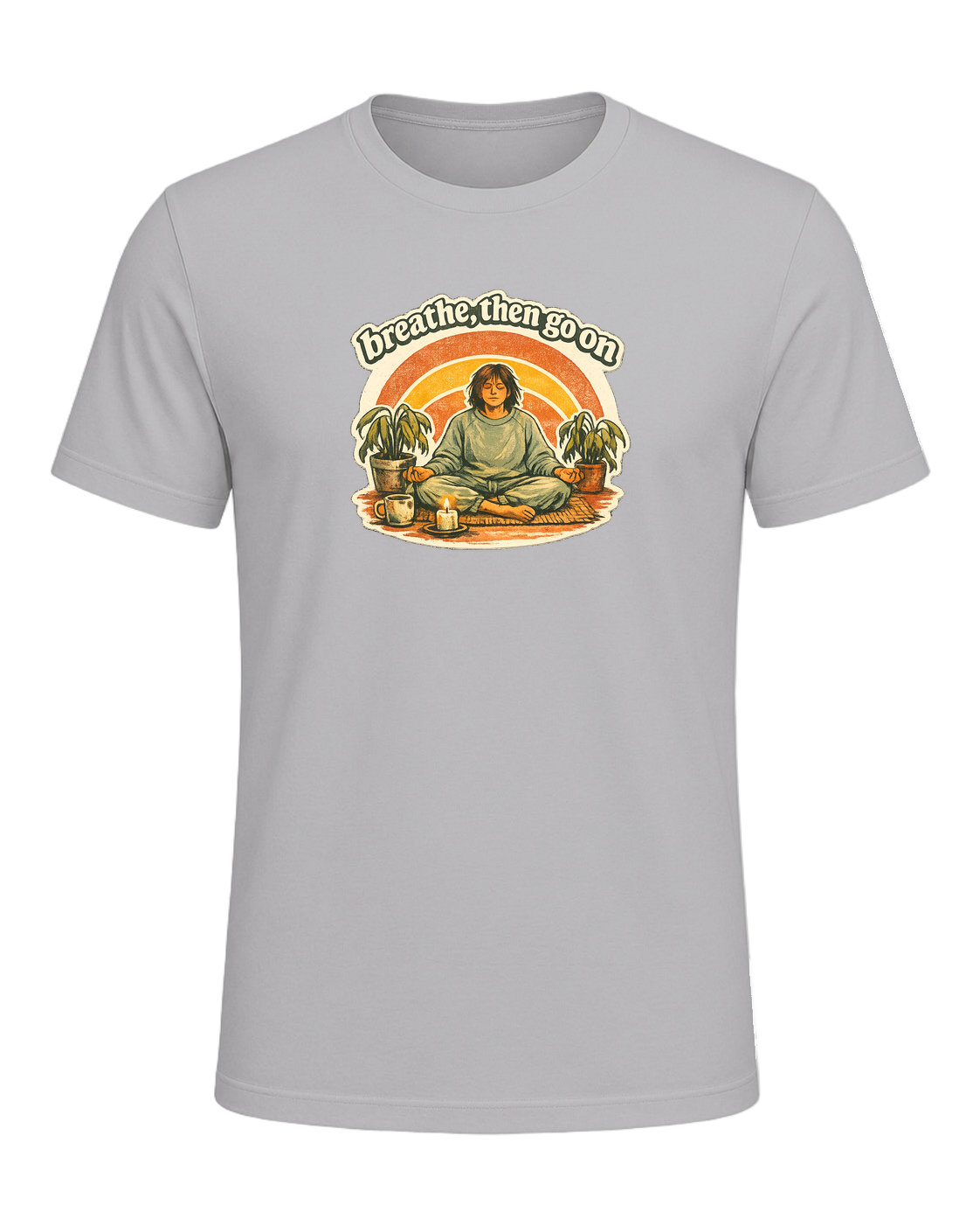 Breathe, Then Go On Tee — Athletic Heather