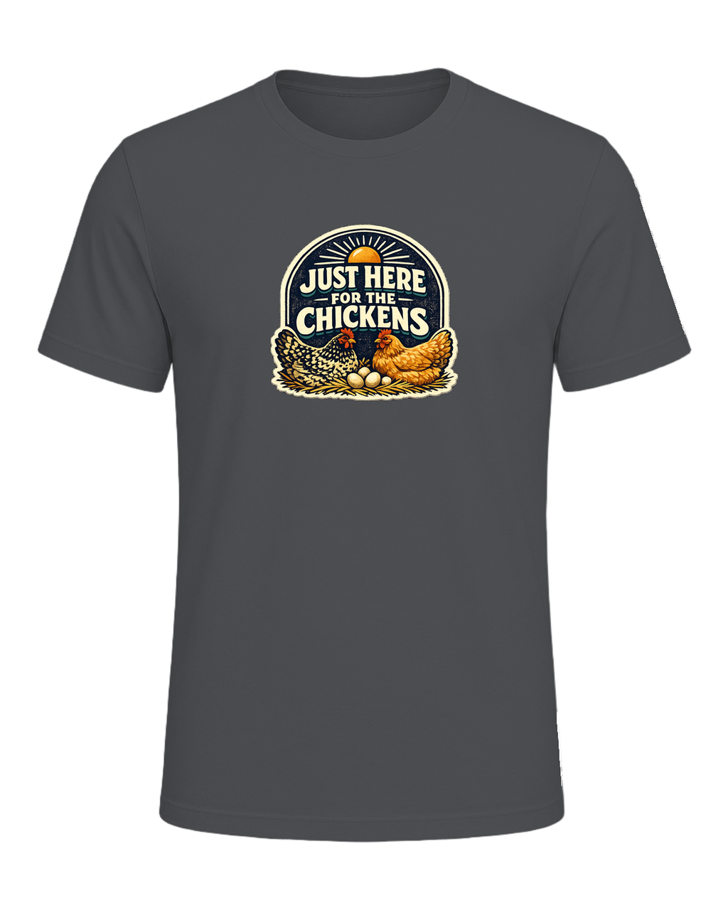 Just Here For The Chickens Tee — Asphalt