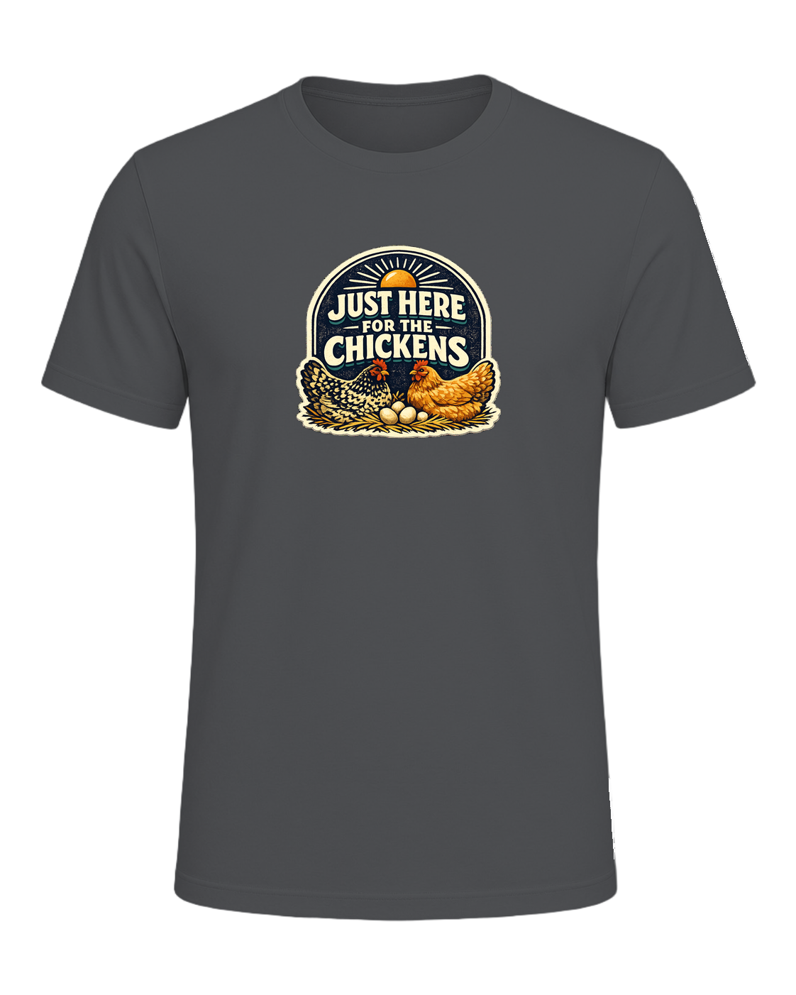 Just Here For The Chickens Tee — Asphalt