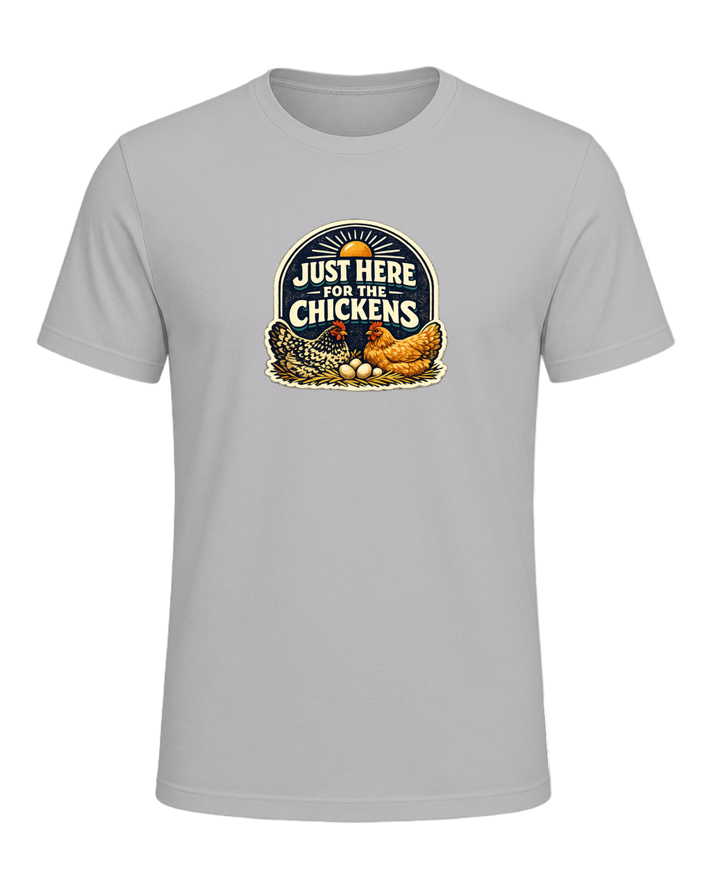 Just Here For The Chickens Tee — Athletic Heather