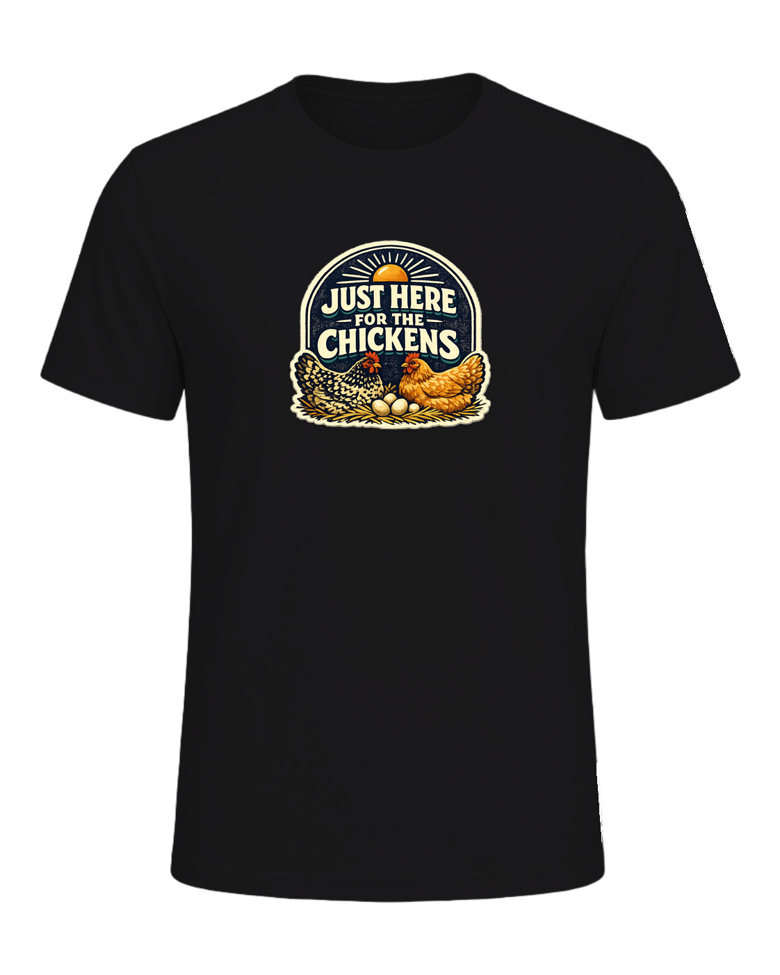 Just Here For The Chickens Tee — Dark Grey Heather