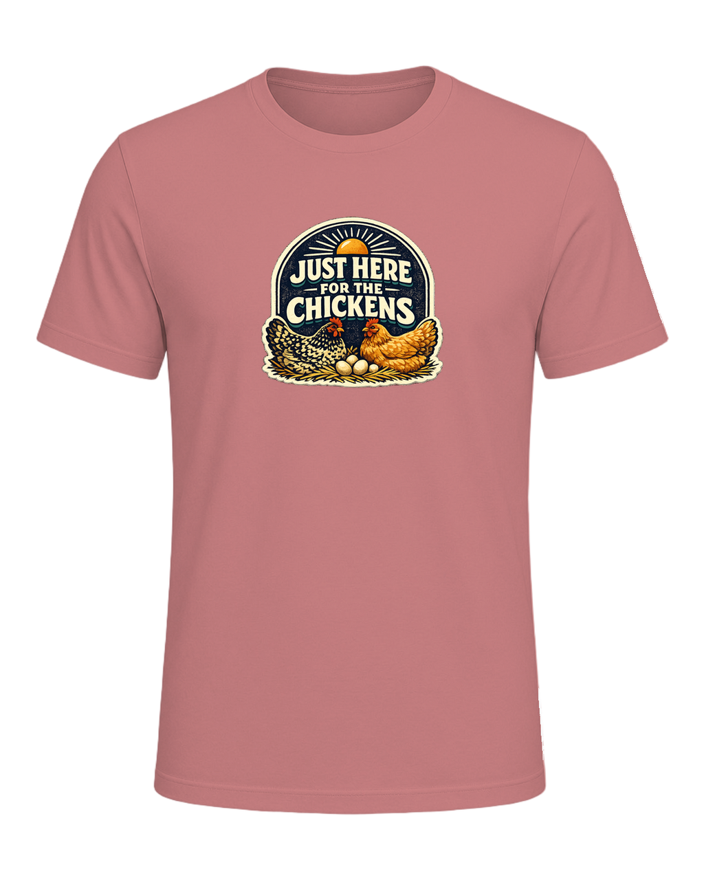 Just Here For The Chickens Tee — Heather Mauve