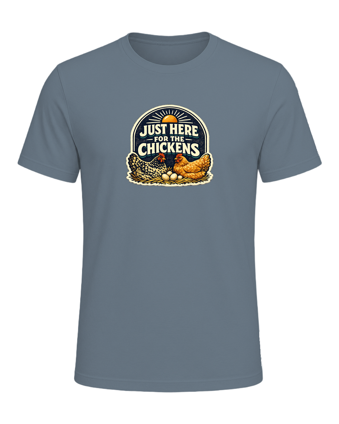 Just Here For The Chickens Tee — Heather Slate