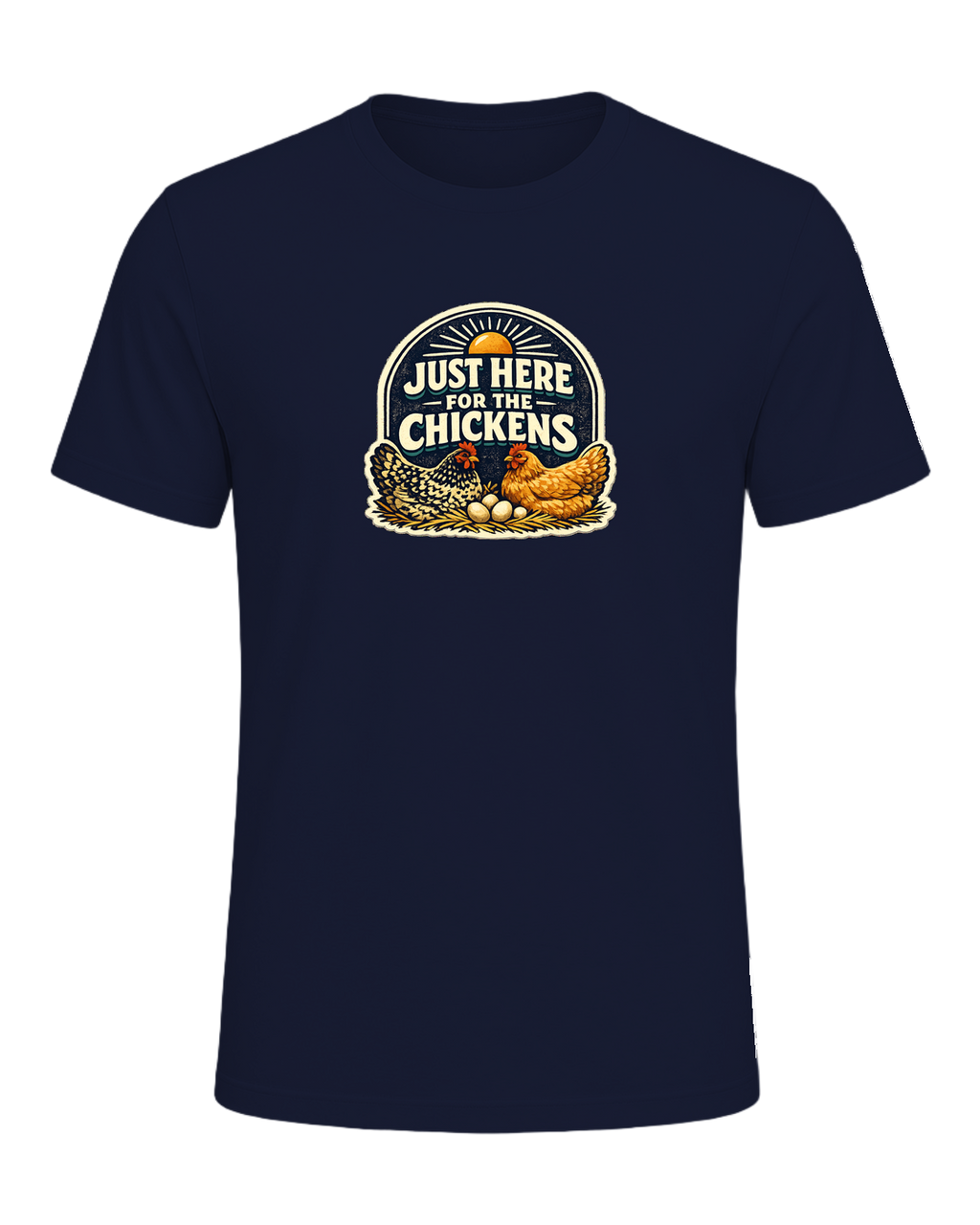 Just Here For The Chickens Tee — Navy