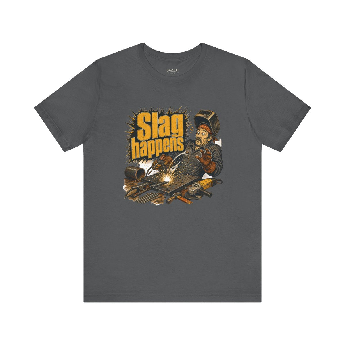 Welder Humor T-Shirt — Slag Happens — t-shirt design