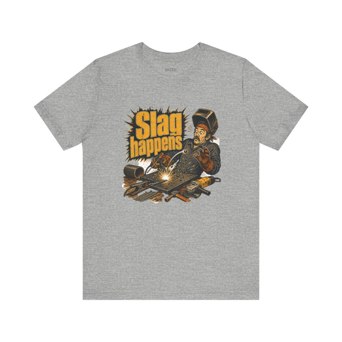 Welder Humor T-Shirt — Slag Happens — t-shirt design