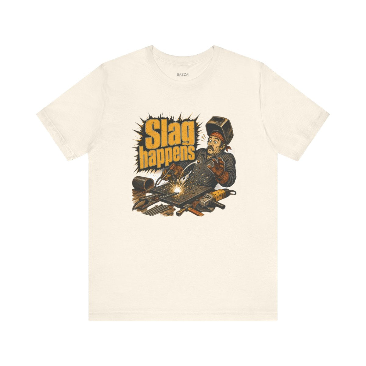 Welder Humor T-Shirt — Slag Happens — t-shirt design
