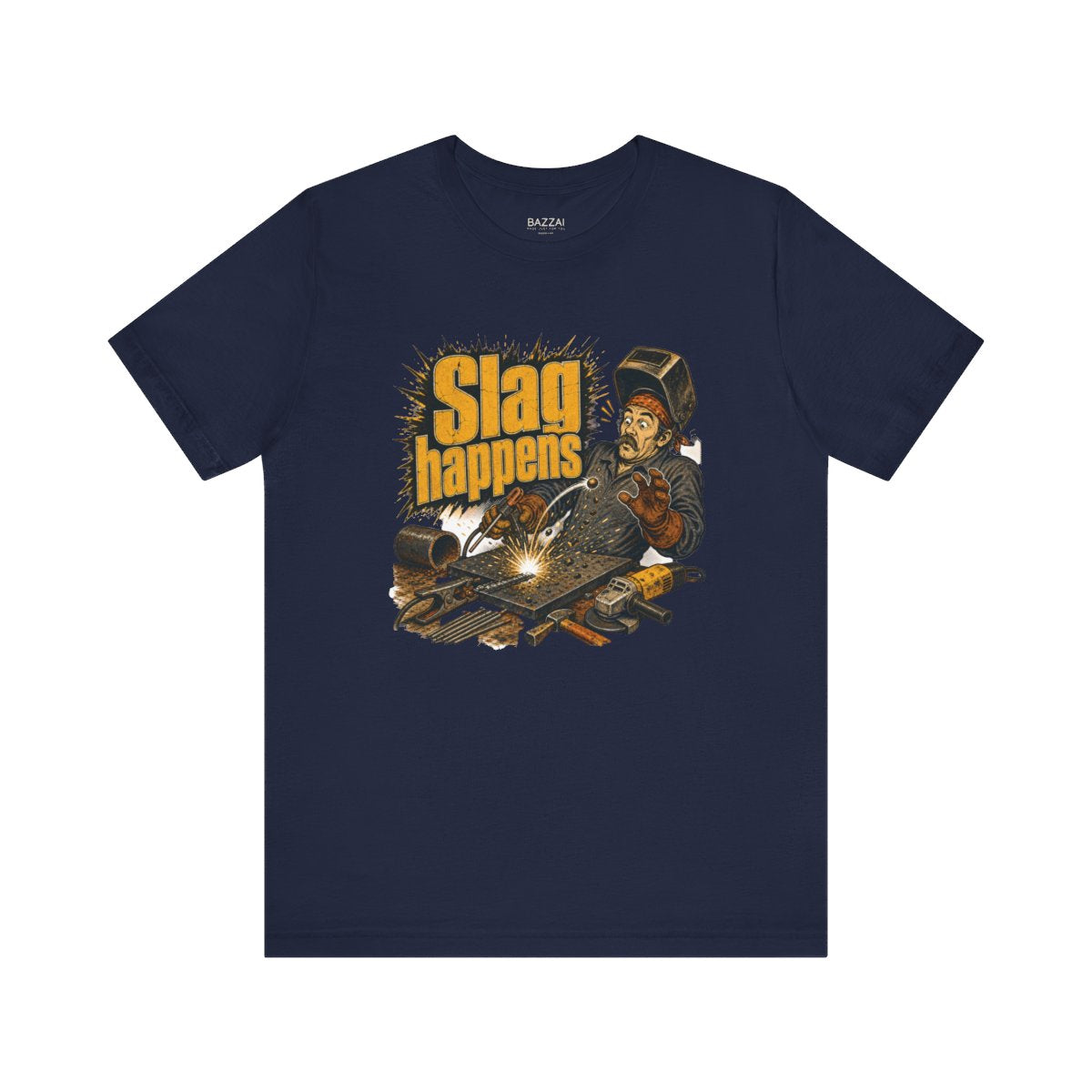 Welder Humor T-Shirt — Slag Happens — t-shirt design