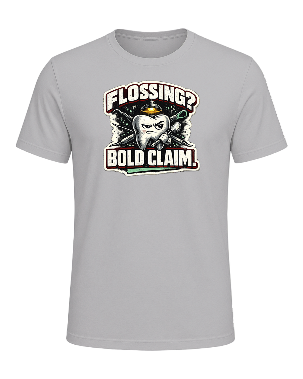Flossing? Bold Claim. Tee — Athletic Heather