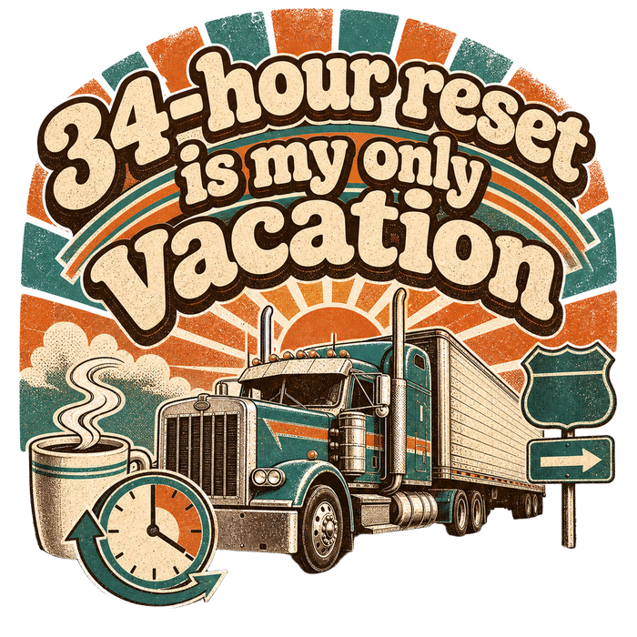34-Hour Reset Is My Only Vacation - Retro Print