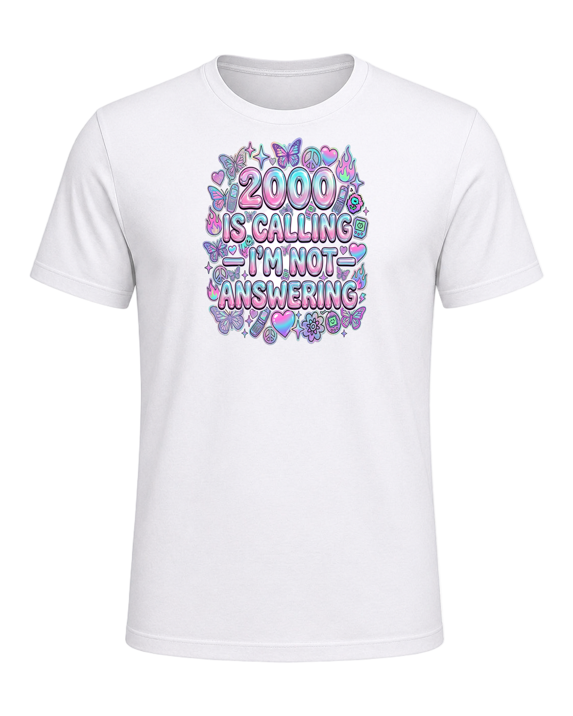 Y2K Chrome Style — White