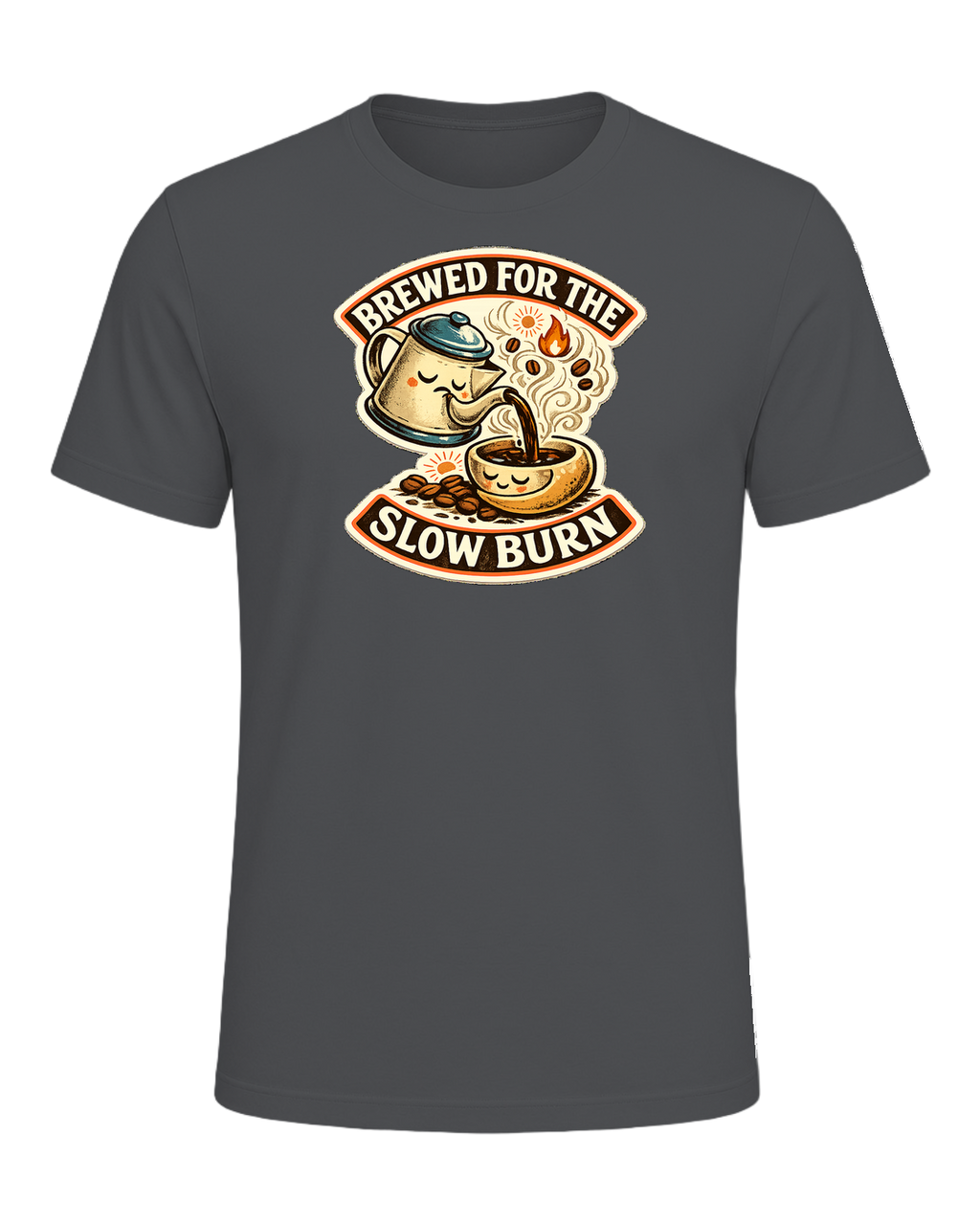 Brewed For The Slow Burn Tee — Asphalt