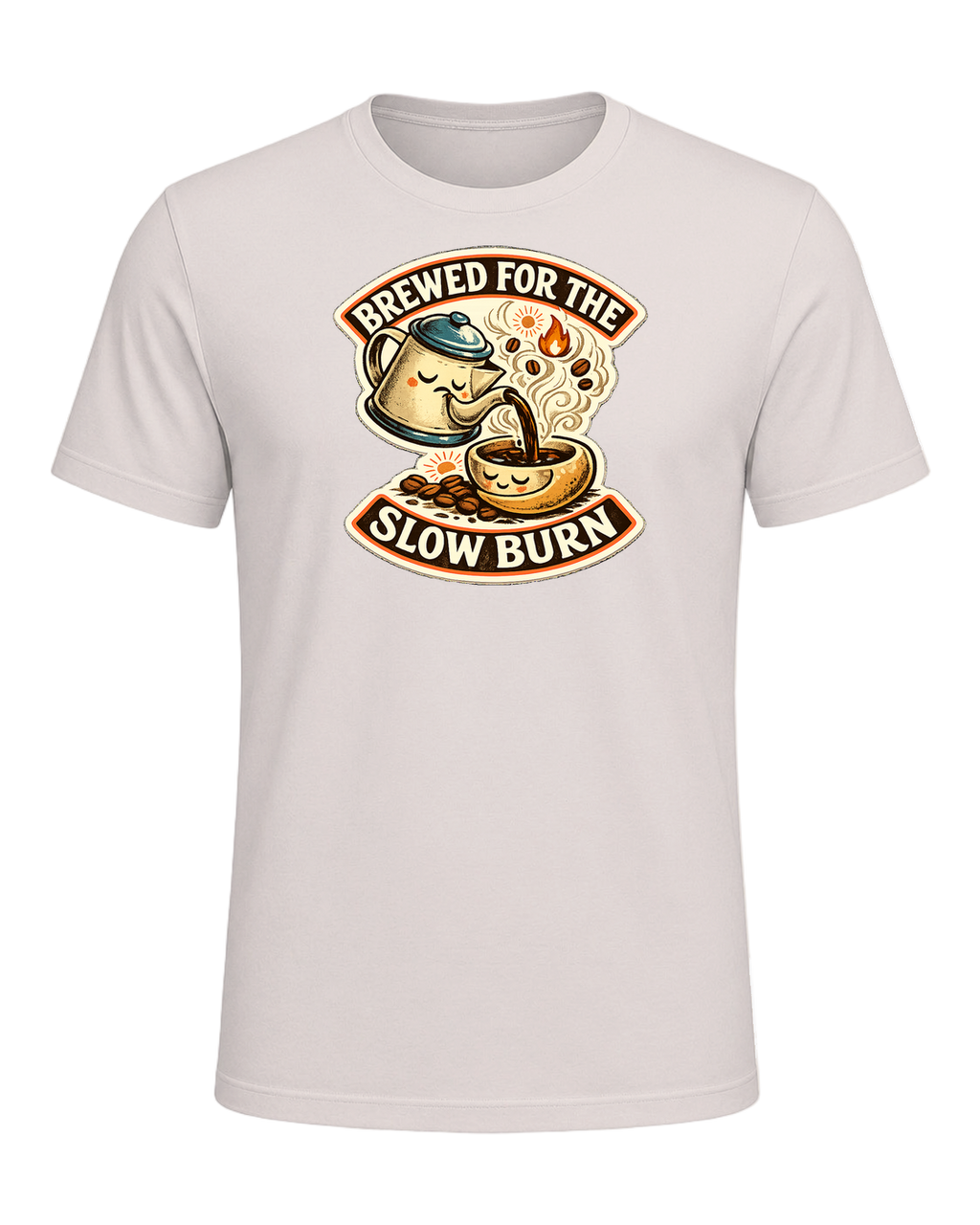 Brewed For The Slow Burn Tee — Heather Dust