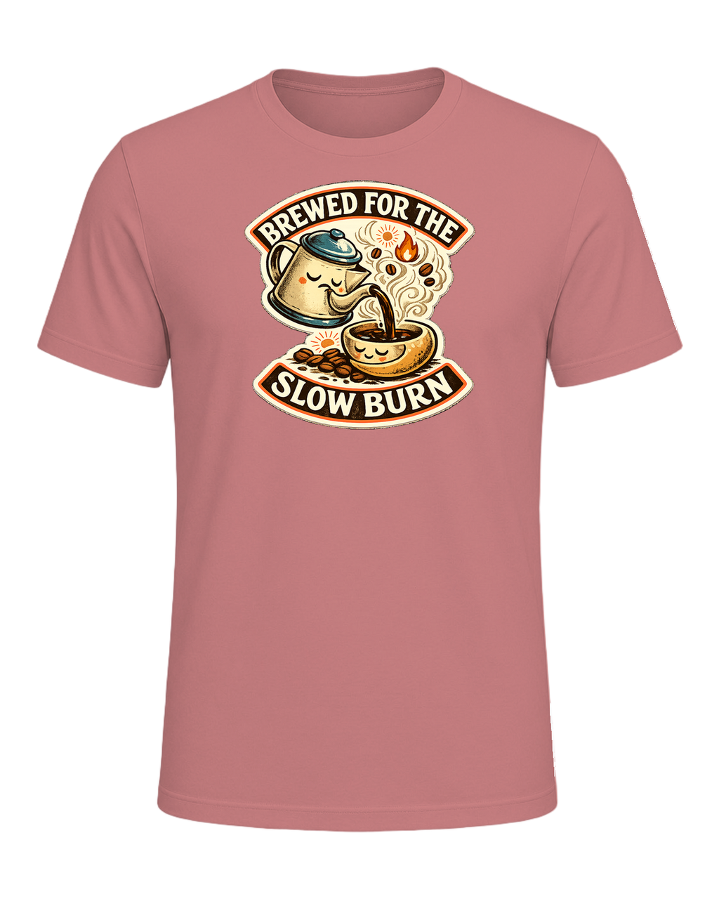 Brewed For The Slow Burn Tee — Heather Mauve