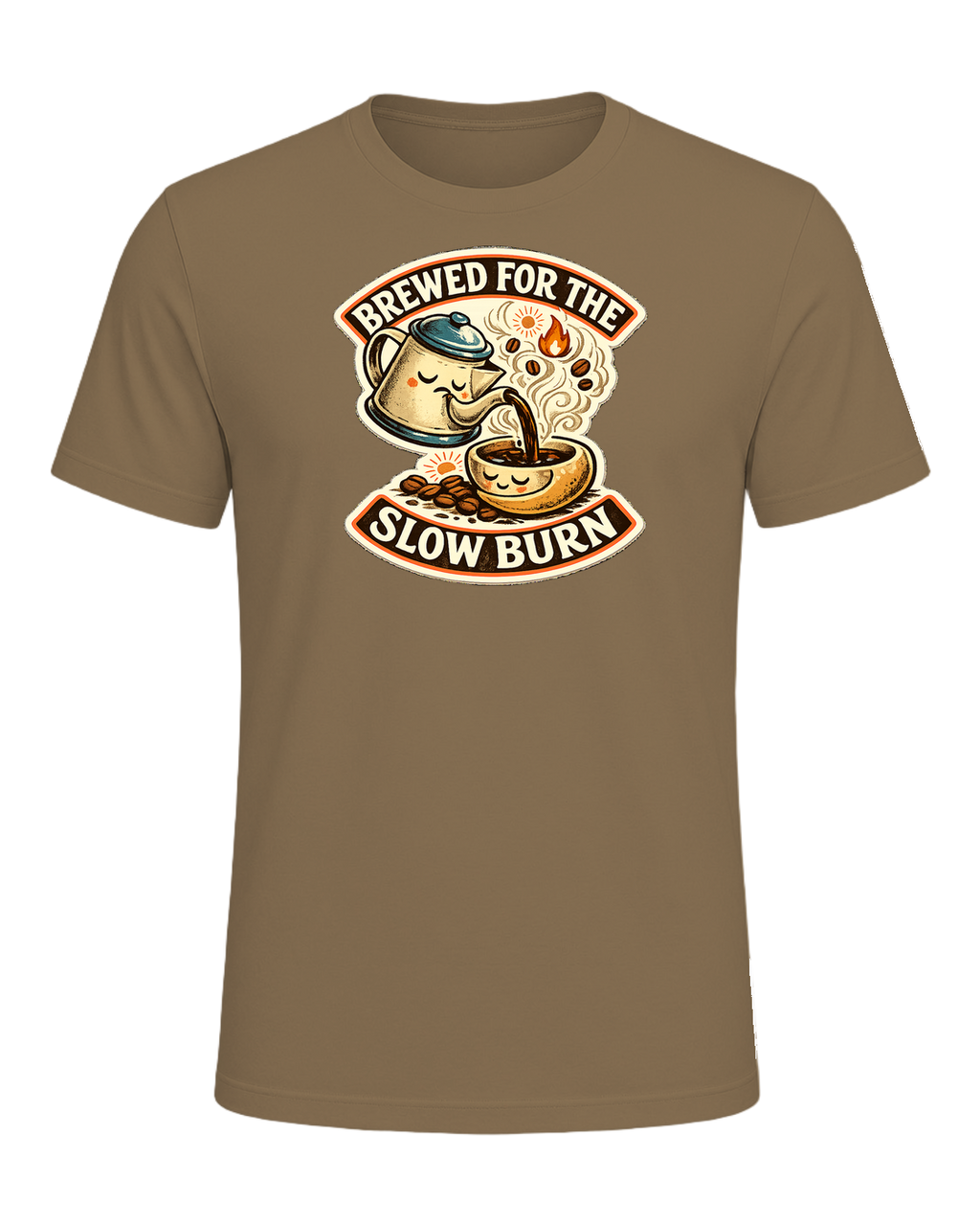 Brewed For The Slow Burn Tee — Heather Olive