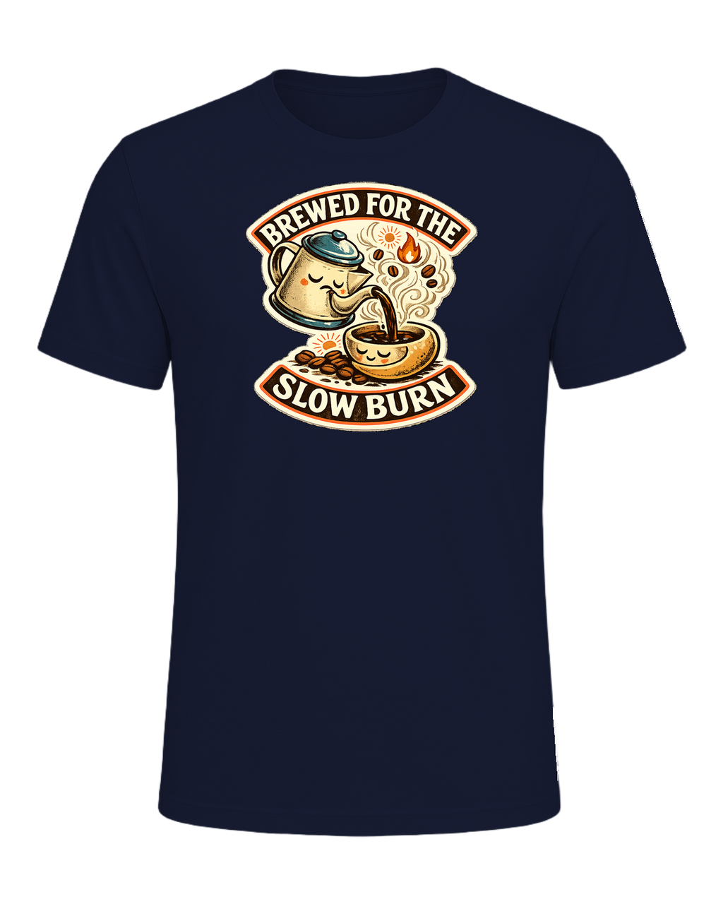 Brewed For The Slow Burn Tee — Navy