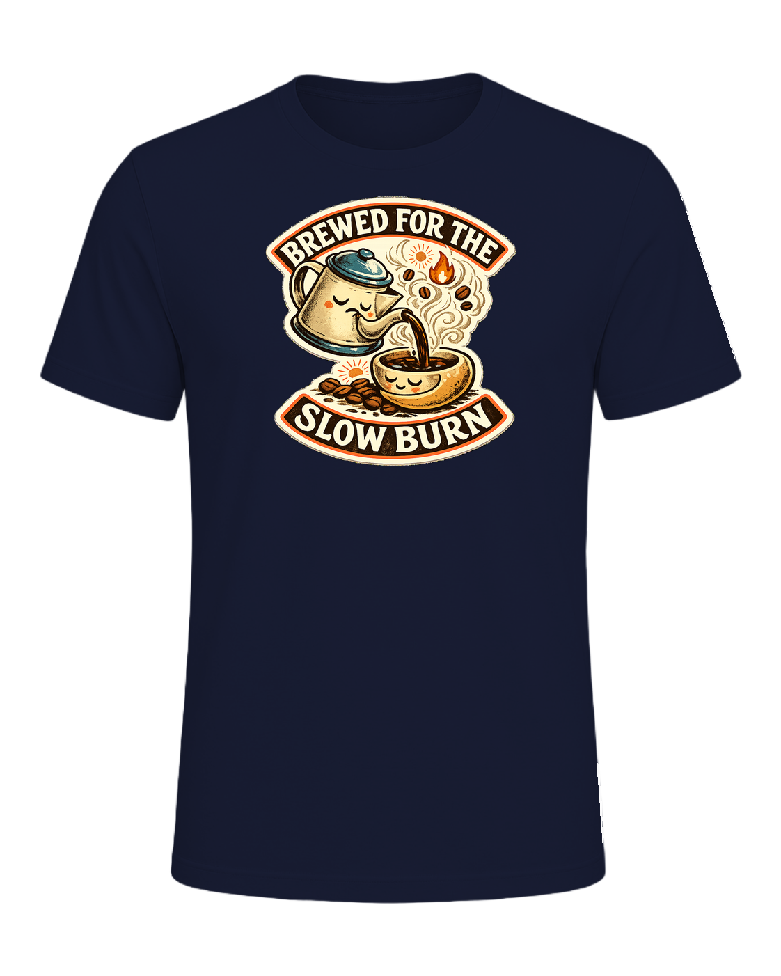 Brewed For The Slow Burn Tee — Navy